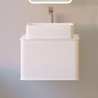 Тумба с раковиной Jorno Pastel 58 белый жемчуг