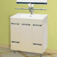 Тумба с раковиной Misty Кристи 75 бежевая эмаль, напольная