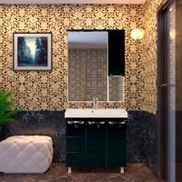 Мебель для ванной Misty Петра 75 черная эмаль