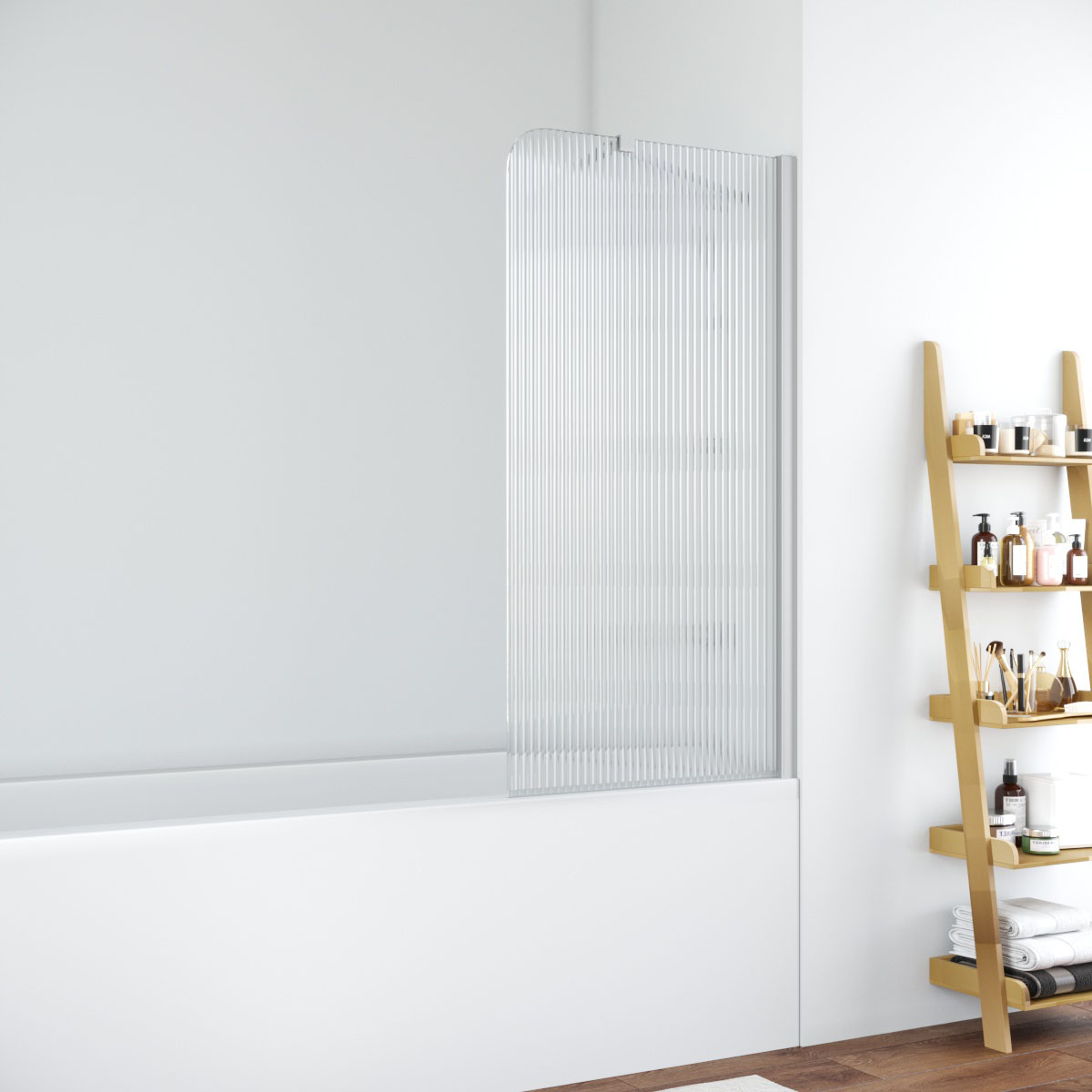 Шторка на ванну Vegas Glass EV NOVO ST 76 07 Moru R, профиль матовый хром, стекло Moru