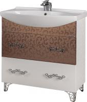 Тумба под раковину Bellezza Маргарита 120 2 ящика белая/бронза