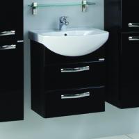 Тумба под раковину Aquaton Ария М 50 черный глянец