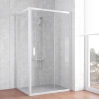 Душевой уголок Vegas Glass ZP+ZPV 100*90 01 01 профиль белый, стекло прозрачное