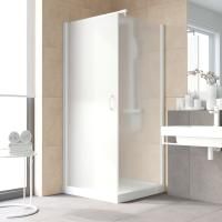 Душевой уголок Vegas Glass EP-Fis LUX 90*80 01 10 L профиль белый, стекло сатин