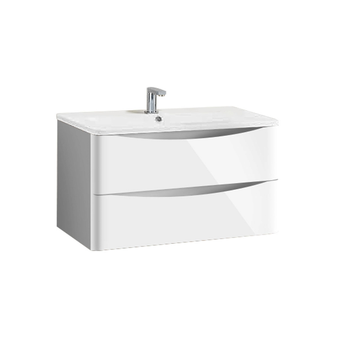 Тумба с раковиной Vincea Roberta 800 подвесная, 2 ящика, L.White