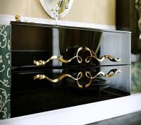 Тумба под раковину Clarberg Due Amanti 100 черный, ручки золото