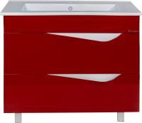 Тумба с раковиной Bellezza Эйфория 105 красная