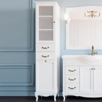 Пенал ValenHouse Астер 40 L с бельевой корзиной, белый, фурнитура бронза