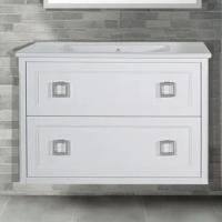 Тумба с раковиной ASB-Woodline Рома 100П подвесная, белая