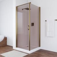 Душевой уголок Vegas Glass EP-Fis 90*80 05 05 L профиль бронза, стекло бронза