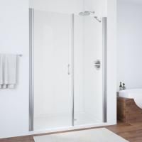 Душевая дверь в нишу Vegas Glass EP-F-2 140 08 crystalvision L профиль глянцевый хром, стекло crystalvision