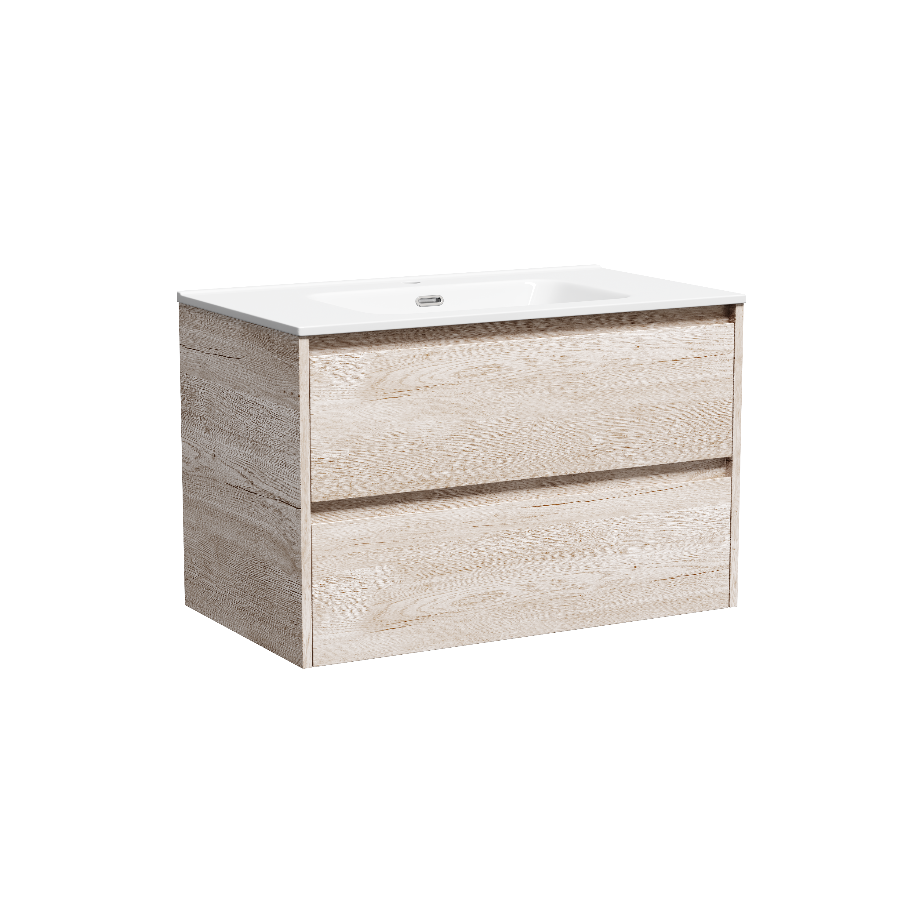 Тумба с раковиной Sancos Libra 80 дуб галифакс натуральный, подвесная