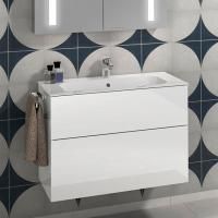 Тумба с раковиной Villeroy & Boch Finion 80 glossy white lacquer, с настенным освещением