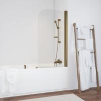 Шторка на ванну Vegas Glass EV 76 05 crystalvision R профиль бронза, стекло crystalvision