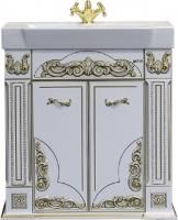 Тумба под раковину Misty Барокко 80 белая, патина