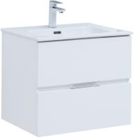 Тумба с раковиной Aquanet Алвита New 120 4 ящика, белая матовая