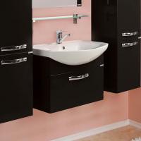 Тумба под раковину Aquaton Ария 65 черный глянец