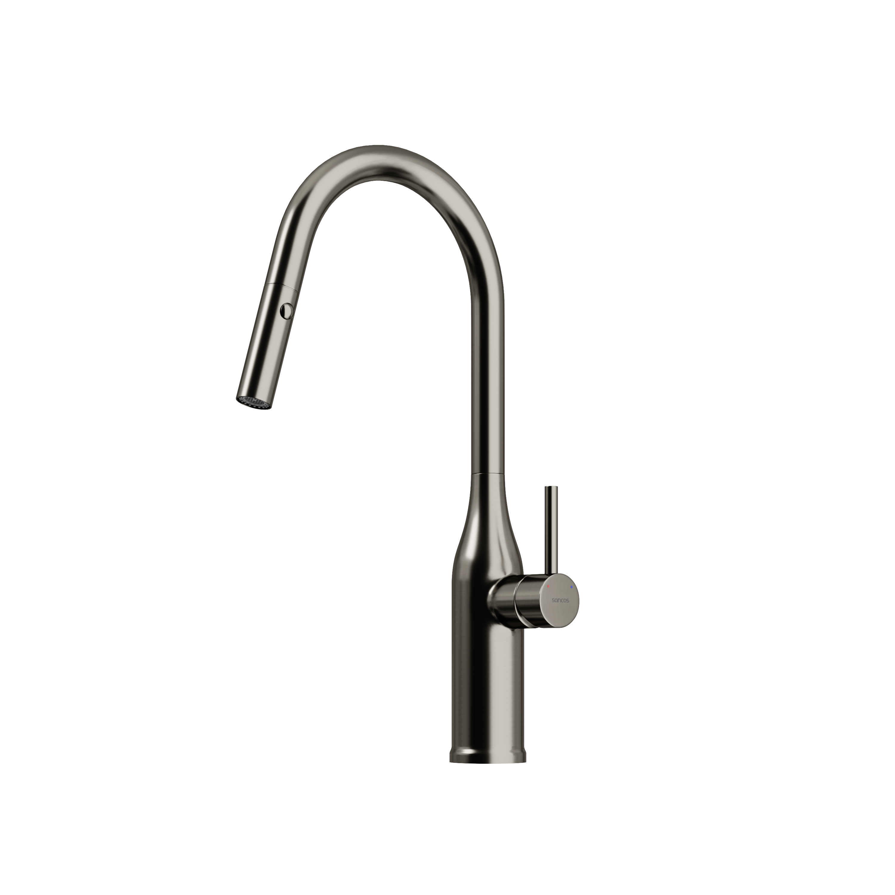 Смеситель для кухни Sancos Grand SC4002GG с выдвижной лейкой, вороненая сталь