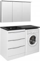 Мебель для ванной Runo Орион 60 раковина черный мрамор, под стиральную машину