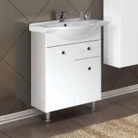 Тумба с раковиной Aquaton Лиана 65 М с бельевой корзиной, напольная