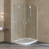 Душевой уголок Vegas Glass AFS-F Lux 110*80 01 01 R профиль белый, стекло прозрачное
