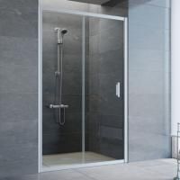 Душевая дверь в нишу Vegas Glass ZP 125 07 01 профиль матовый хром, стекло прозрачное