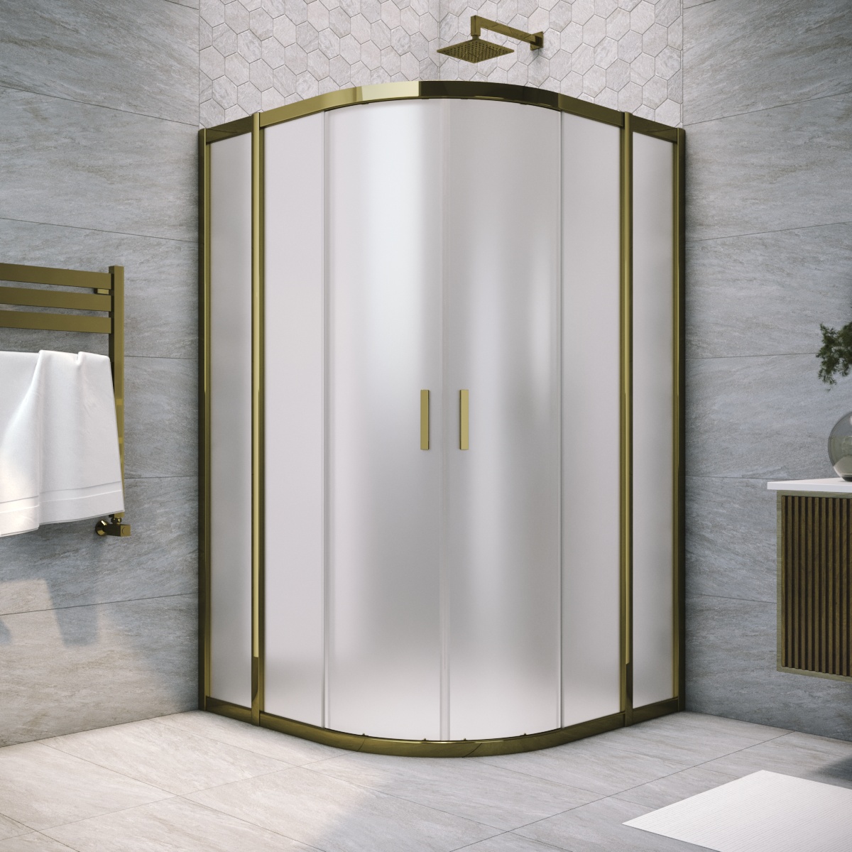 Душевой уголок Vegas Glass ZS TUR NOVO h1900 120 05 10, профиль бронза, стекло сатин
