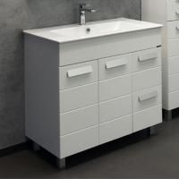 Тумба с раковиной Comforty Модена М 90, напольная, белая матовая