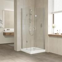 Душевой уголок Vegas Glass 2GPS LUX 90*80 08 01 R профиль глянцевый хром, стекло прозрачное