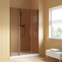 Душевая дверь в нишу Vegas Glass EP-2F LUX 165 05 05 L профиль бронза, стекло бронза