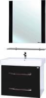 Мебель для ванной Bellezza Рокко 80 подвесная черная 2 ящика