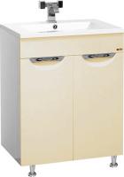 Тумба с раковиной Misty Кристи 60 прямая бежевая эмаль