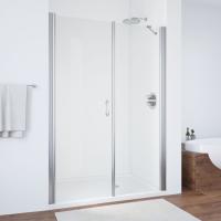 Душевая дверь в нишу Vegas Glass EP-F-2 150 08 01 L профиль глянцевый хром, стекло прозрачное