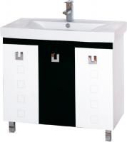 Тумба с раковиной Misty Эллада 90 белая, черная