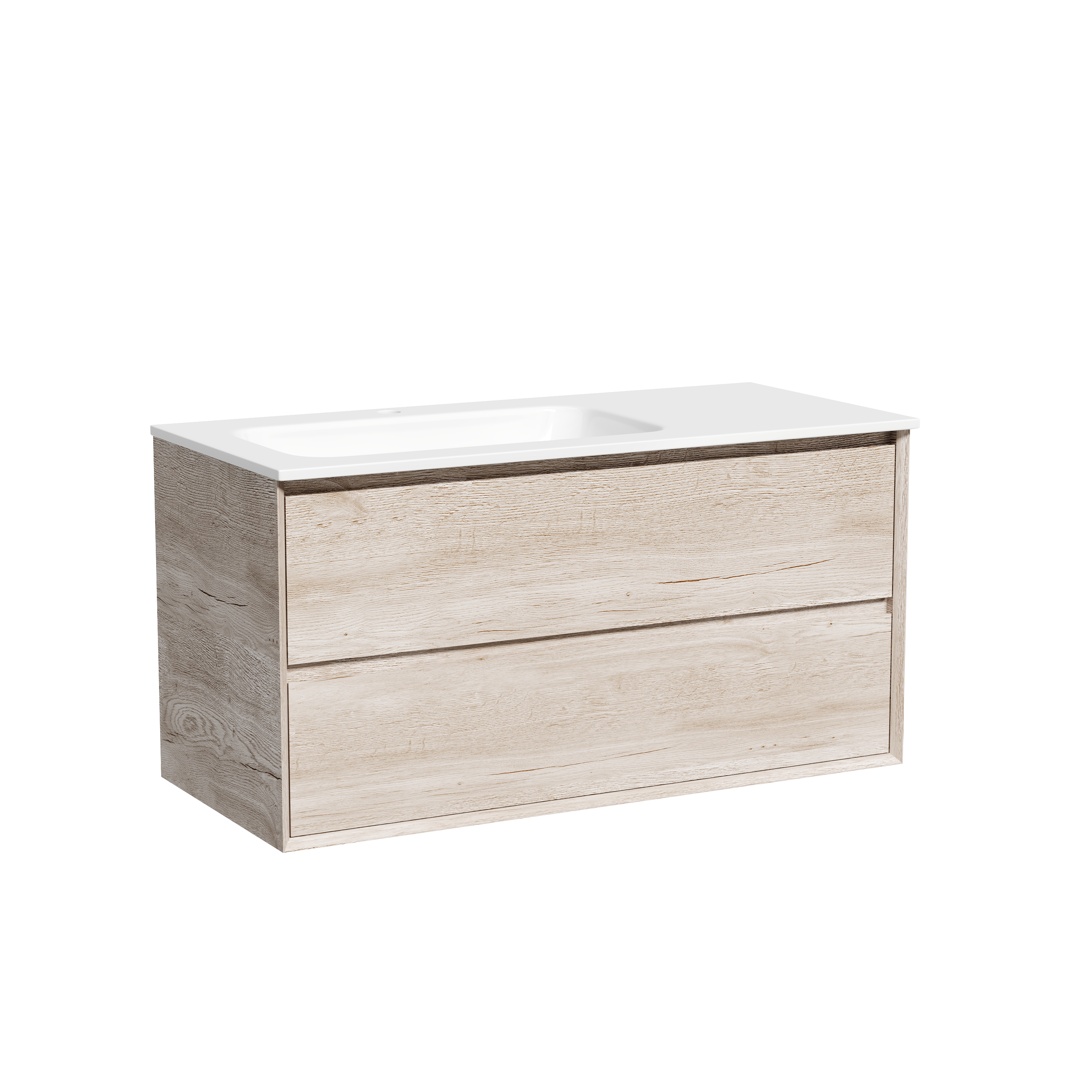 Тумба с раковиной Sancos Marmi 2.0 100 дуб галифакс натуральный левая, MR2.0100LEG