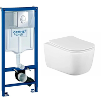 Инсталляция Grohe Rapid SL 38721001 с кнопкой + унитаз подвесной BeWash Schutz BKWHR002510