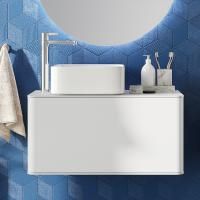 Тумба с раковиной Stworki Ноттвиль 80 белая, с отверстием под смеситель