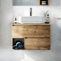 Тумба с раковиной Stworki Карлстад 75 дуб рустикальный, роверелла