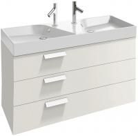 Тумба с раковиной Jacob Delafon Rythmik 120 3 ящика белый блестящий