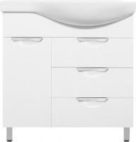 Тумба под раковину Style Line Жасмин 82 L белая, с бельевой корзиной