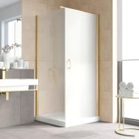 Душевой уголок Vegas Glass EP-Fis LUX 80 09 10 R профиль золото глянцевое, стекло сатин
