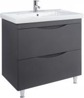 Тумба с раковиной Bellezza Санриса 100 напольная, серебро