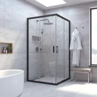 Душевой уголок Vegas Glass ZA NOVO 80 02М 01 профиль черный матовый, стекло прозрачное