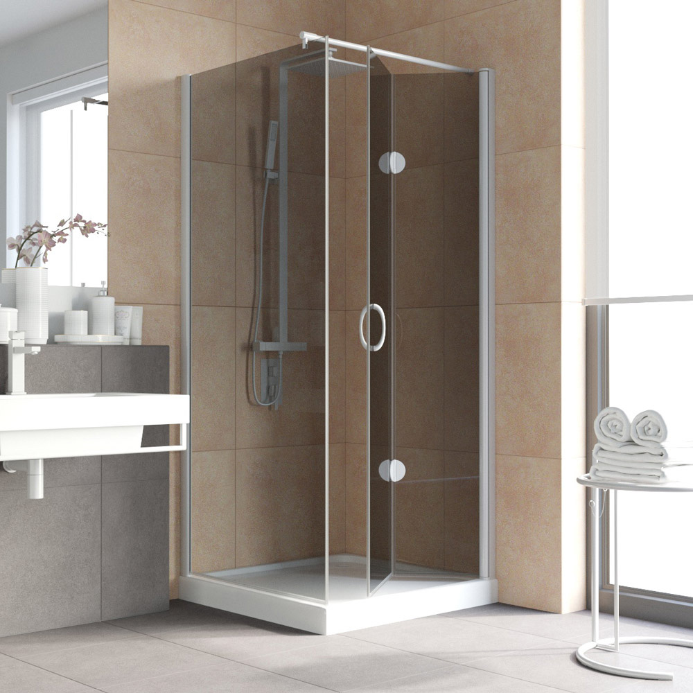 Душевой уголок Vegas Glass GPS-Fis LUX 90*80 01 07 R, профиль белый, стекло графит