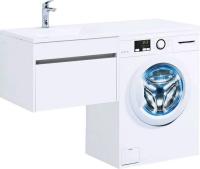Тумба с раковиной Aquanet Токио 120 L белая подвесная, 1 ящик