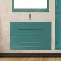 Тумба с раковиной Misty Марта 80 подвесная, бирюзовая