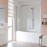 Шторка на ванну Vegas Glass ZV TUR NOVO 160 08 01 профиль глянцевый хром, стекло прозрачное