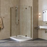 Душевой уголок Vegas Glass AFS-F LUX 110*80 05 crystalvision L профиль бронза, стекло crystalvision