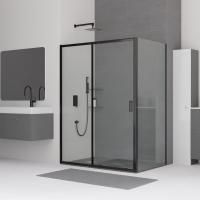 Душевой уголок RGW Classic CL-48B (1400-1430)х800х1850 профиль черный, стекло прозрачное