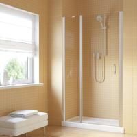 Душевая дверь в нишу Vegas Glass EP-F-1 LUX 115 07 01 L профиль матовый хром, стекло прозрачное